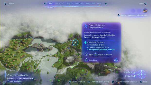 Avatar: Frontiers of Pandora - Campamentos na'vi: Cuerda de Cometa