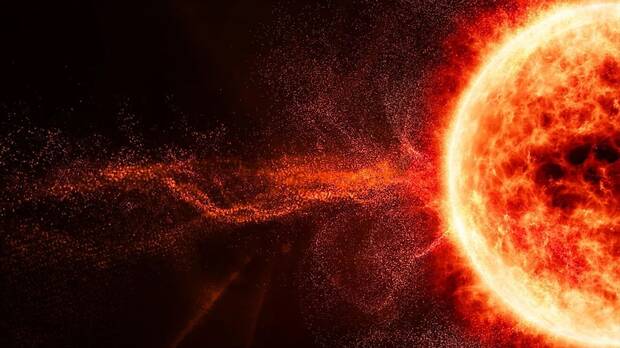 Representaci�n art�stica de una llamarada solar