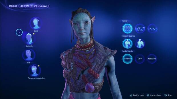 Avatar: Frontiers of Pandora - Cómo cambiar tu aspecto: menú de cambio de aspecto de tu avatar