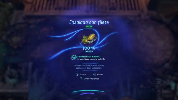 Avatar: Frontiers of Pandora - Cómo cocinar y comer: plato preparado