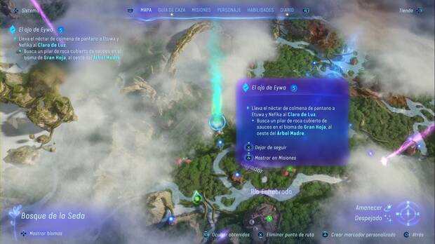 Avatar: Frontiers of Pandora: El ojo de Eywa: ubicación del Claro de Luz