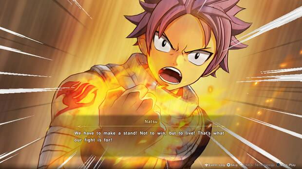 Como podréis ver, Natsu habla solo en inglés (con voces en japonés)