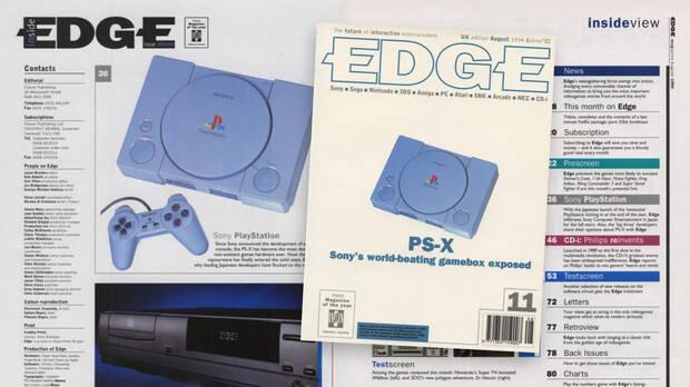 Revista Edge de agosto de 1994 en la que leemos 'PSX' para referirse a la primera PlayStation.