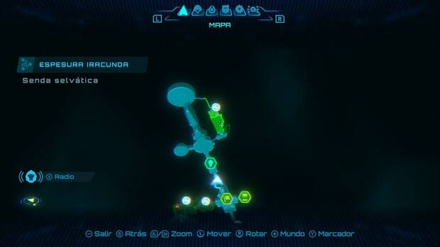 Metroid Prime 4: Beyond - Expansiones elementales, ubicación de la Senda selvática en la zona sur de la Espesura Iracunda