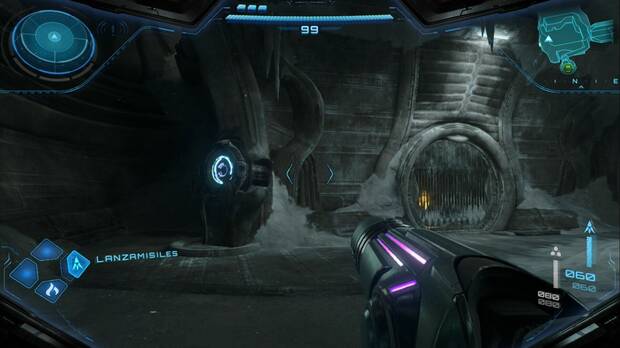 Metroid Prime 4: Beyond - Cinturón Glacial, conector de bomba para la expansión de misiles de la Grúa de carga