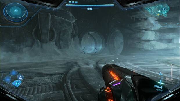 Metroid Prime 4: Beyond - Cinturón Glacial, túnel auxiliar en la sala del montacargas