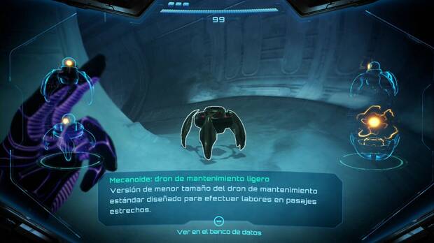 Metroid Prime 4: Beyond - Cinturón Glacial, dron de mantenimiento ligero en los túneles