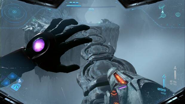 Metroid Prime 4: Beyond - Cintur�n Glacial, cadenas para cruzar los acantilados del Ca��n g�lido