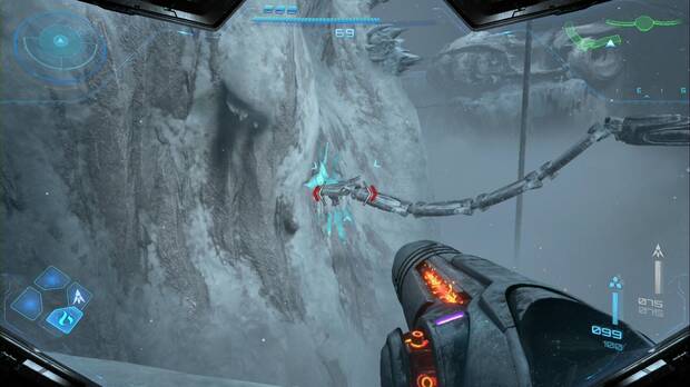 Metroid Prime 4: Beyond - Cintur�n Glacial, cadena congelada contra la pared