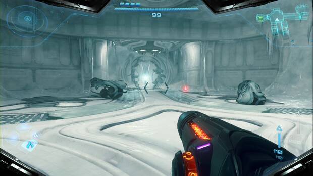 Metroid Prime 4: Beyond - Cintur�n Glacial, puerta al norte de la estaci�n de guardado del pasadizo de recolecci�n