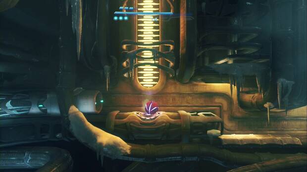 Metroid Prime 4: Beyond - Cintur�n Glacial, punto de los t�neles de la morfosfera donde colocar bombas