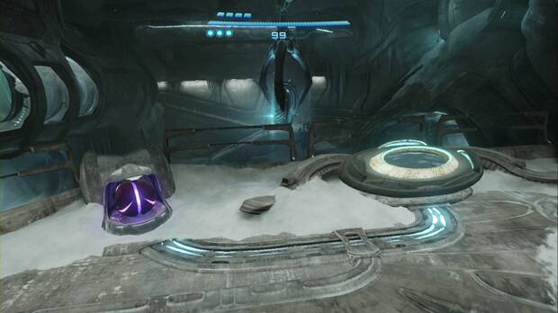 Metroid Prime 4: Beyond - Cinturón Glacial, Samus usa un rotogenerador para dar corriente a la consola de la grúa