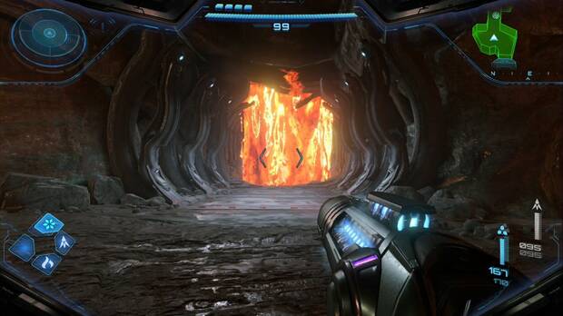 Metroid Prime 4: Beyond - Laguna del Magma (II), cortina de lava bloqueando la entrada de la Laguna del Magma