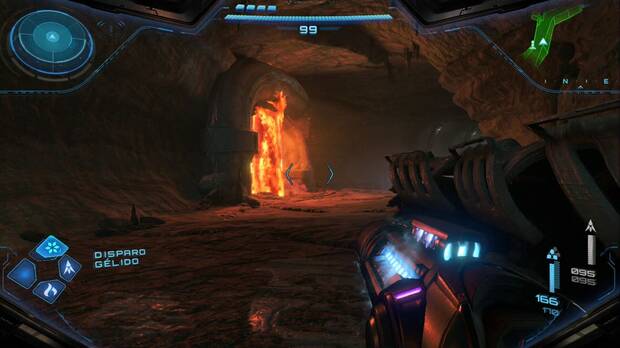 Metroid Prime 4: Beyond - Laguna del Magma (II), cascada de lava con una expansión de misiles detrás