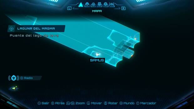 Metroid Prime 4: Beyond - Laguna del Magma (II), punto del foso de lava del Puente del lago de lava donde hay un turborraíl