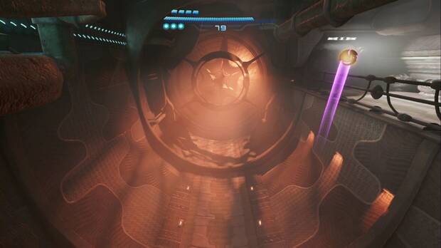 Metroid Prime 4: Beyond - Laguna del Magma (II), Samus sales de los conductos del generador usando la morfosfera