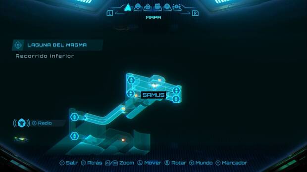 Metroid Prime 4: Beyond - Laguna del Magma (II), ubicación de la zona Recorrido inferior