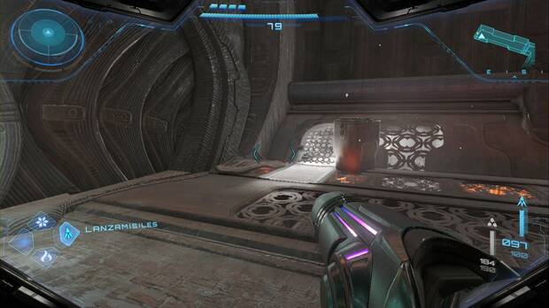 Metroid Prime 4: Beyond - Laguna del Magma (II), túnel tras una rejilla que puedes derretir en la Estación de inspección