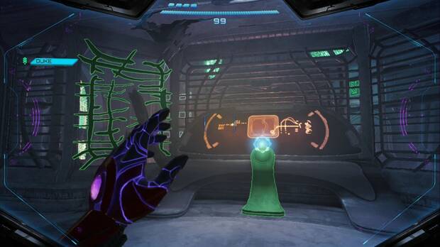 Metroid Prime 4: Beyond - Laguna del Magma (II), consola y zona rompible del cristal del túnel