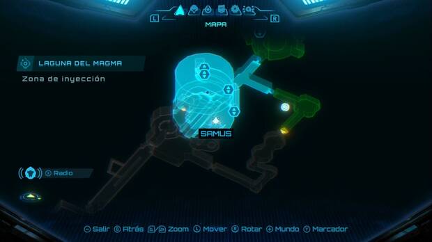 Metroid Prime 4: Beyond - Laguna del Magma (II), ubicación de la Zona de inyección donde se consigue el registro Proceso de inyección