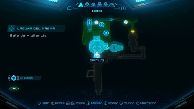 Metroid Prime 4: Beyond - Laguna del Magma (II), ubicación de la Sala de vigilancia, donde se puede conseguir una expansión de misiles