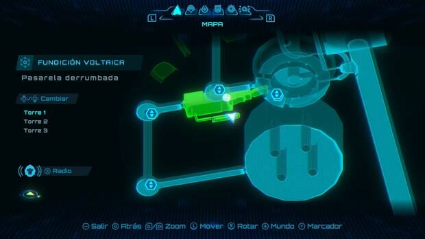 Metroid Prime 4: Beyond - Fundición Voltaica (III), ubicación de la expansión elemental en la Pasarela derrumbada