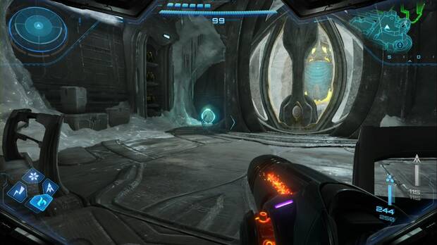 Metroid Prime 4: Beyond - Cinturón Glacial (II), conducto para morfosferas en la primera planta del Vestíbulo