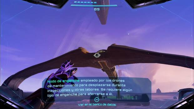 Metroid Prime 4: Beyond - Minas Colosales, nodo de enganche sobre el raíl del puente