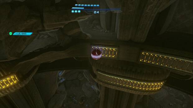 Metroid Prime 4: Beyond - Minas Colosales, terraza en la zona central que permite llegar al segundo perno
