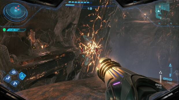 Metoid Prime 4: Beyond - Minas Colosales, zona de cristal destruible en la Grieta cristalina