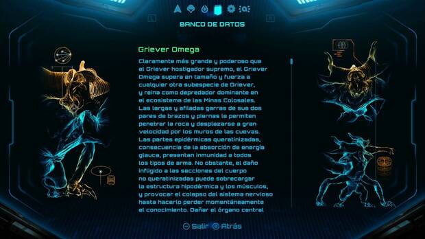 Metroid Prime 4: Beyond - Minas Colosales, Griever Omega en el Banco de datos