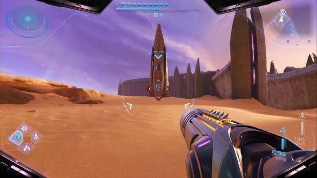 Metroid Prime 4: Beyond - Tanques de energ�a en el Valle de Sol, torre con un tanque de energ�a junto a la Fundici�n Voltaica