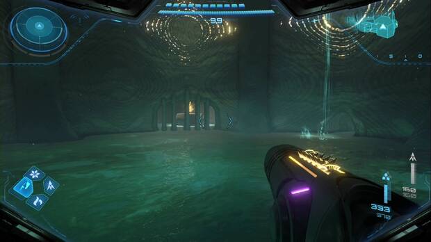 Metroid Prime 4: Beyond - Valle de Sol, expansión de misiles tras una reja en el Santuario del manantial del origen