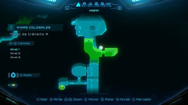 Metroid Prime 4: Beyond - Minas Colosales, ubicaci�n del T�nel de tr�nsito A en el Nivel 1