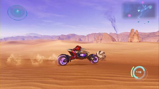 Metroid Prime 4: Beyond - Valle de Sol, columna de humo que se�ala el campamento de Tokabi