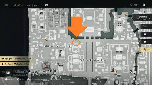 Where Winds Meet - Fragmentos de Oleada Oscura en Kaifeng, punto donde escuchar la conversacin de uno de los Fragmentos