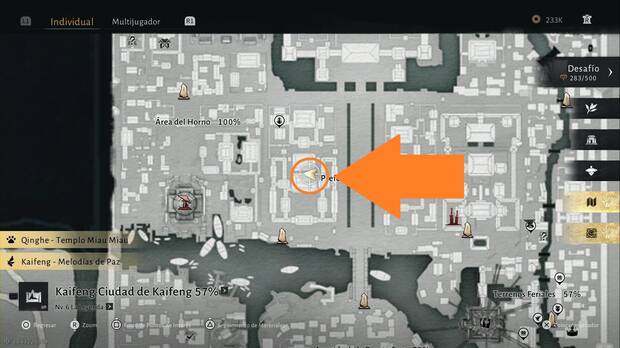 Where Winds Meet - Fragmentos de Oleada Oscura en Kaifeng, punto donde escuchar la conversacin del Fragmento Cambio Radical