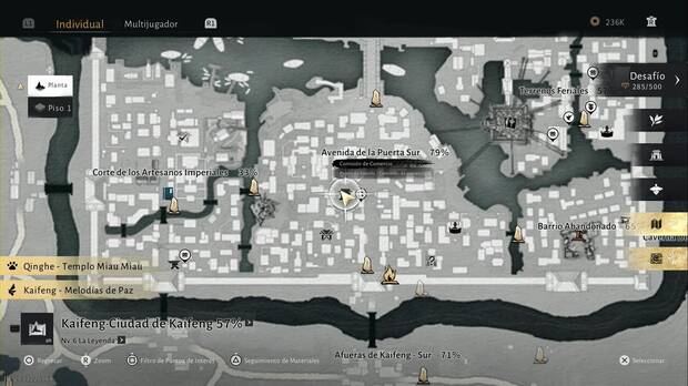 Where Winds Meet - Fragmentos de Oleada Oscura en Kaifeng, ubicacin de la Comisin de Comercio de la ciudad de Kaifeng