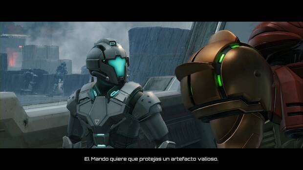 Metroid Prime 4: Beyond - Centro de investigacin TAU, un soldado nos indica que debemos proteger un artefacto