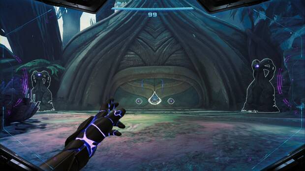 Metroid Prime 4: Beyond - Espesura Iracunda, puerta cerrada en la salida oeste del Portal del desfiladero de la Espesura iracunda