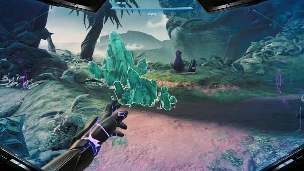 Metroid Prime 4: Beyond - Espesura Iracunda, cristales de energía glauca en la Espesura Iracunda