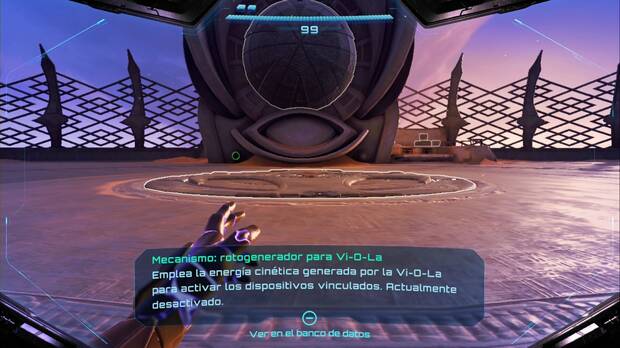 Metroid Prime 4: Beyond - Fundicin Voltaica, plataforma del Retrogenerador de Vi-O-La en la plaza del desierto
