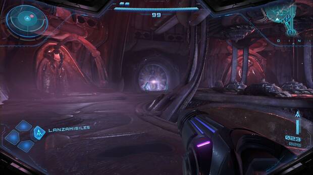 Metroid Prime 4: Beyond - Fundici�n Voltaica, conducto de la morfosfera en la zona inferior de la planta de producci�n