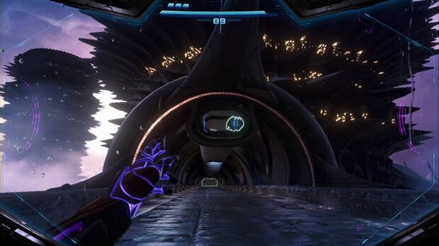 Metroid Prime 4: Beyond - Fundici�n Voltaica, tubo en el puente entre las torres 3 y 1 con un dron atascado