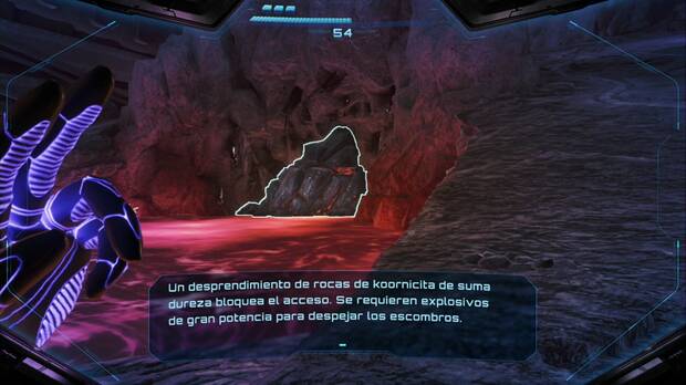 Metroid Prime 4: Beyond - Laguna del Magma, acumulación de rocas bajo el puente