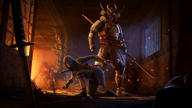 Imagen promocional de Yasuke y Naoe, los personajes protagonistas de Assassin's Creed Shadows