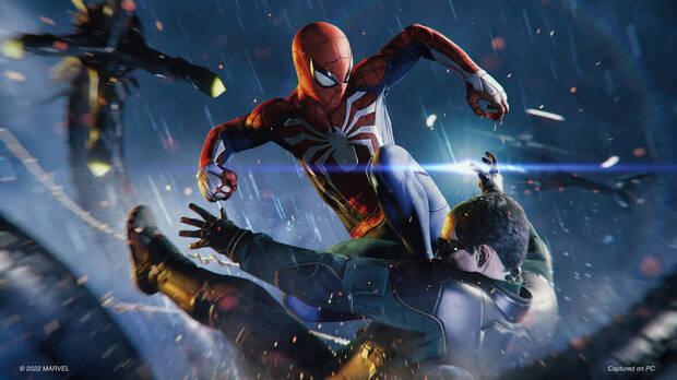 Marvel's Spider-Man: Imagen promocional de Peter Parker luchando contra el Doctor Octopus