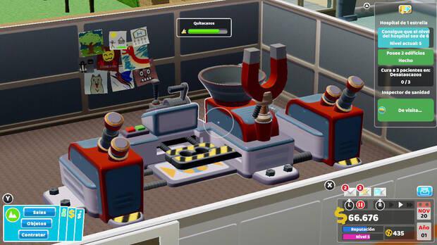 La atenci�n al detalle, un aspecto que subir� la reputaci�n de nuestro hospital, es muy importante en el videojuego. �Mirad los dibujos de la pared!