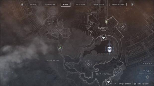 Guía Destiny 2 - conseguir Línea mundial Cero - mapa