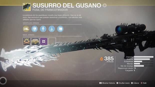 Guía Destiny 2 - Cómo conseguir el francotirador Susurro del Gusano